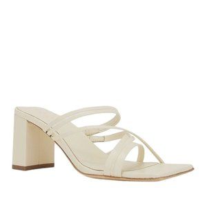 RAYE Lia Leather Mules Heels in Cream 8.5 New Womens Slides
